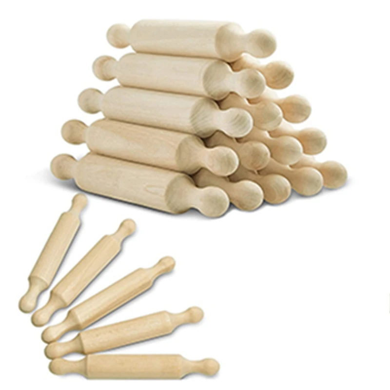 

45 Pieces Wooden Mini Rolling Pin 6 Inches Long Kitchen Baking Rolling Pin Small Wood Dough Roller For Children Fondant