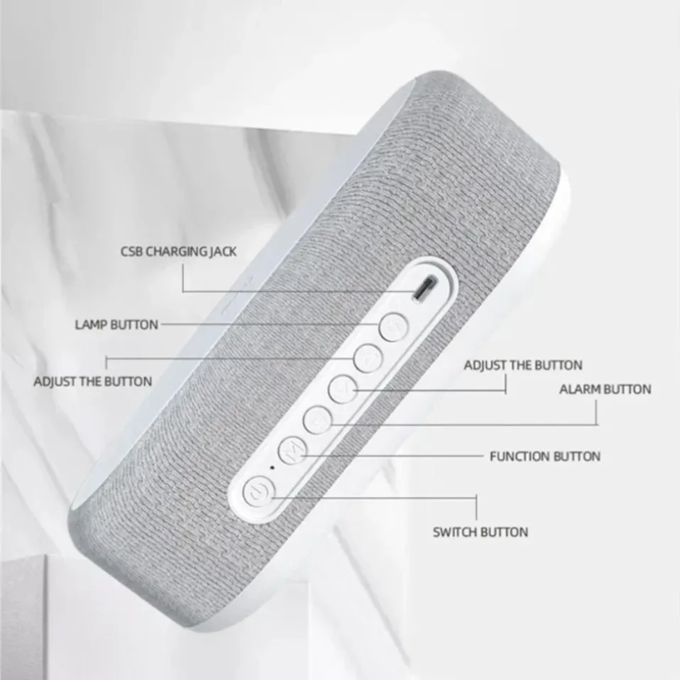 Base de Carga Inalámbrica con Alarma, Lámpara de Noche, Reloj de Escritorio y Termómetro para iPhone 17, 16, 15, 14, 13, con Carga Rápida 6