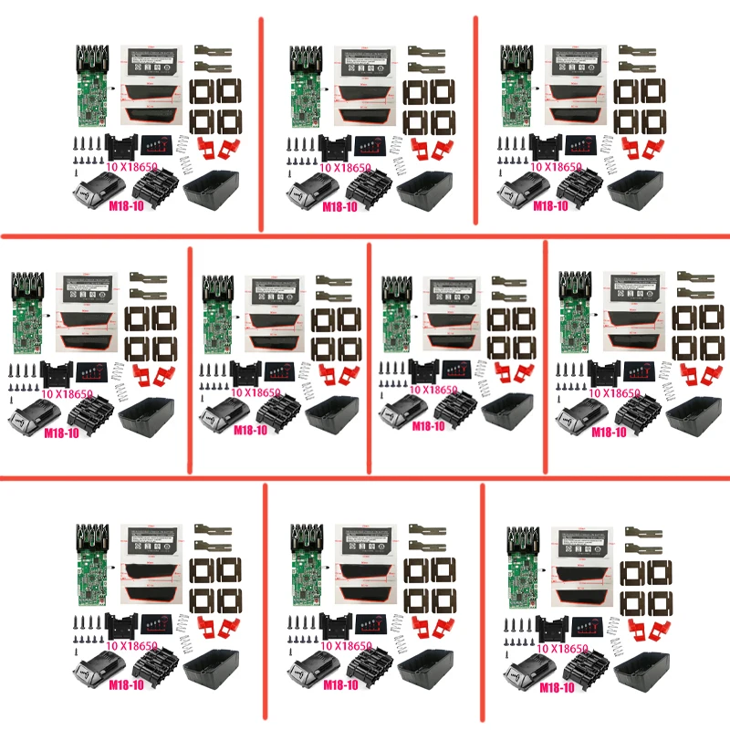 Li-ion Battery Plastic Case PCB Charging Protection Circuit Board 3Ah 6Ah Sticker For Milwaukee for M18 18V Shell Box Housing