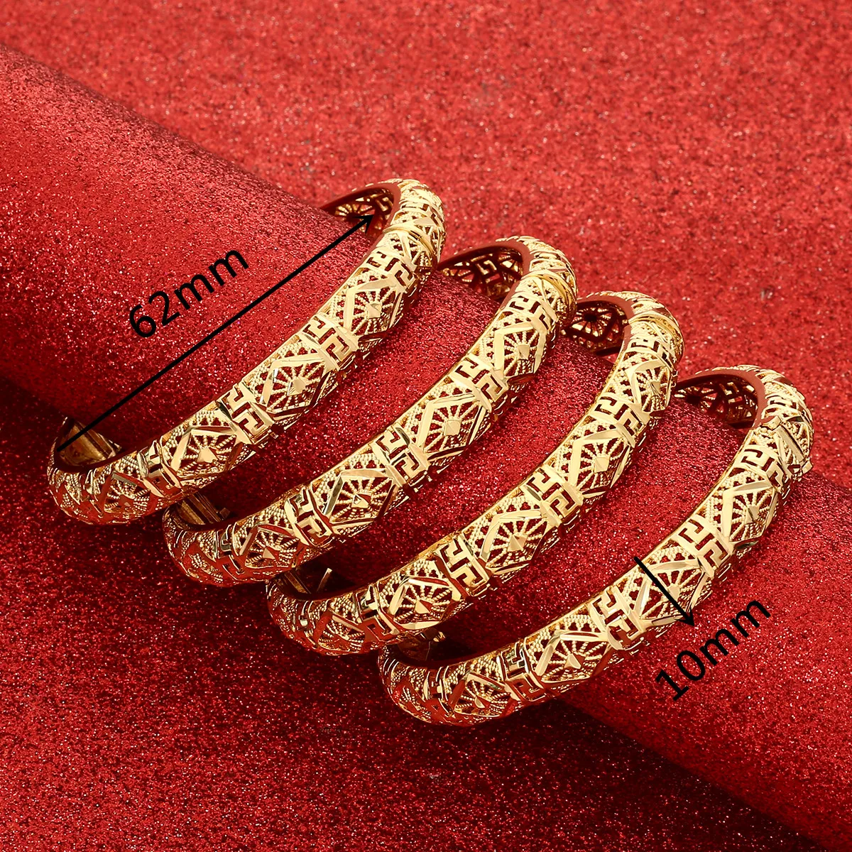 4pcs/Lot Bracelets For Women Girls Dubai Circle Jewelry Arab Middle Eastern African Fashion Bangles 2