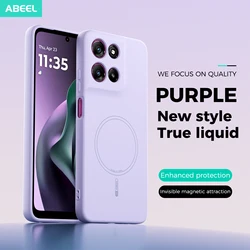 Magsafe Magnetic Liquid Silicone Case with Full Camera Protection for G Play 5G 2026 (Purple)