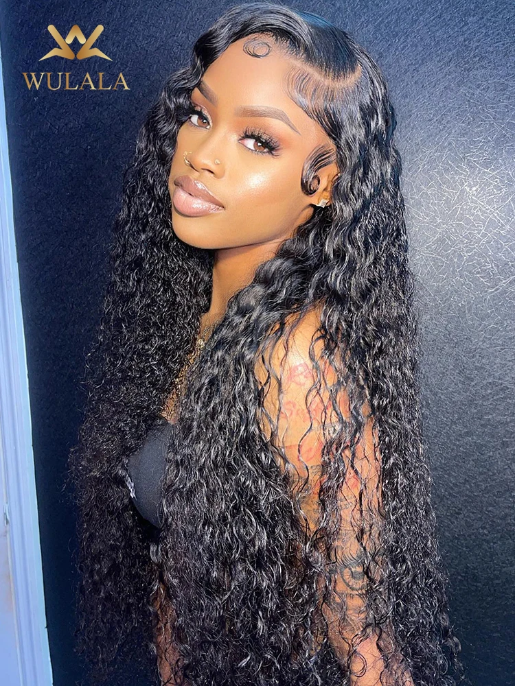 30 34 Inch Deep Wave Lace Front Human Hair Wig 13x4 Brazilian Pre Plucked Wet And Wavy Lace Front Wig 13x6 Hd Lace Frontal Wigs 30 32 inch hd curly human hair deep wave frontal wigs for black women brazilian 13x4 hd wet and wavy water wave lace front wig