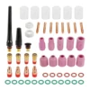 55 Pcs TIG Welding Torch Accessories Kit Collets Body Glass Cups Back Caps Replacement Tool O Rings Gas Lens for WP17/18/26 2