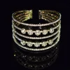 Full Rhinestone 3/5 Row Crystal Open Bangle Multi-Color Rhinestone Women's Bracelets and Bangles Wedding Bridal Jewelry 4
