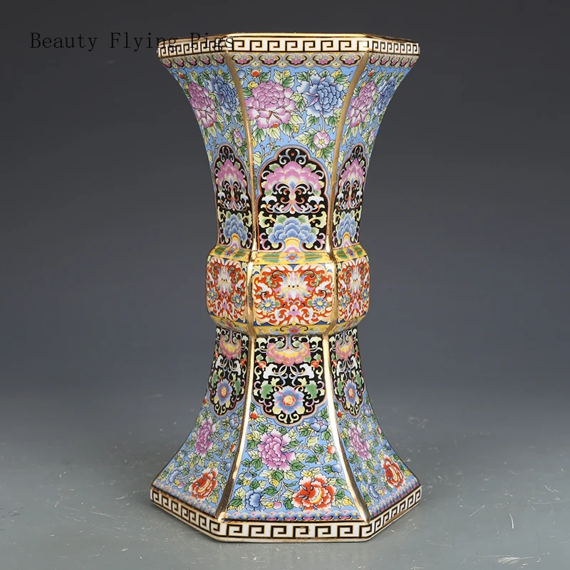 

1 Pc Ceramic Vase Flower Arrangement Device Living Room Countertop Decoration Ancient Porcelain Ornaments Housewarming Gift