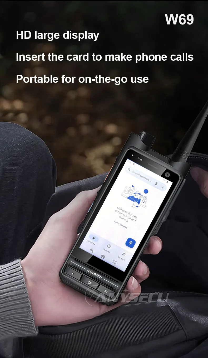 W69 Andriod 14 4G Network Radio With NFC WIFI GPS Work with ZELLO Real-ptt IP68