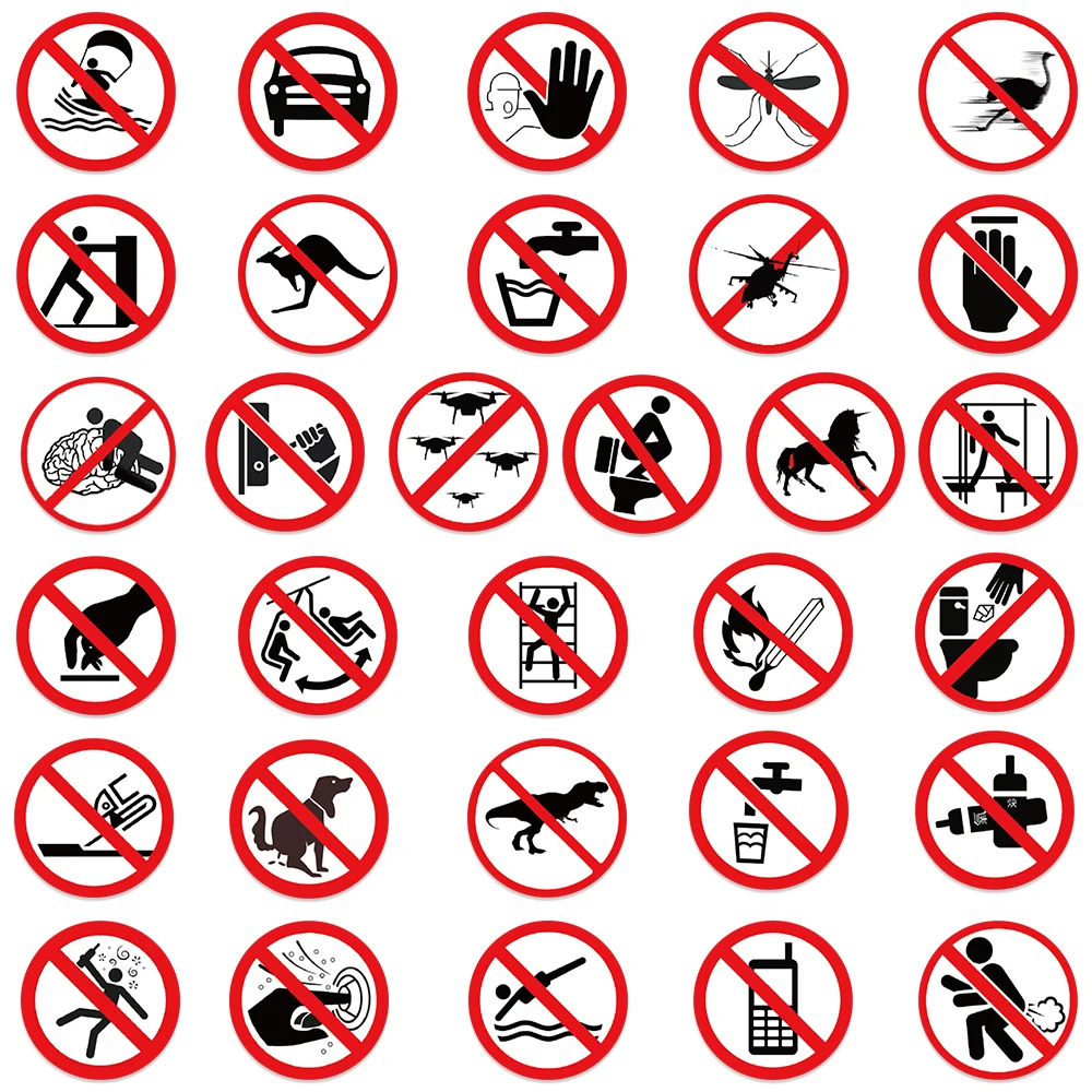 62 Funny no sign stickers, luggage, notebook, guitar, skateboard, waterproof PVC graffiti stickers 4