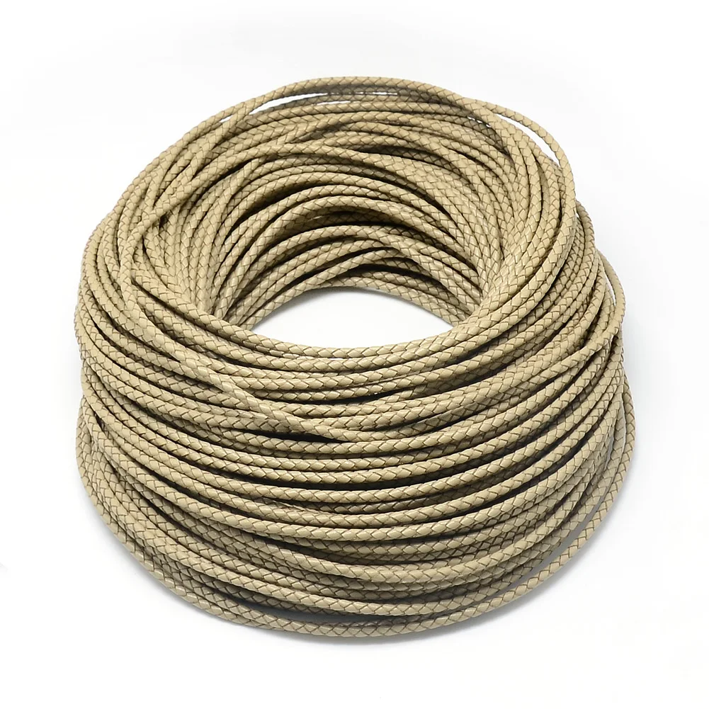 1 Bundle Leather Braided Cord Round Black Brown White Jewelry Cord for Bracelet Necklace Jewelry DIY Making Material 3mm 5mm 6mm