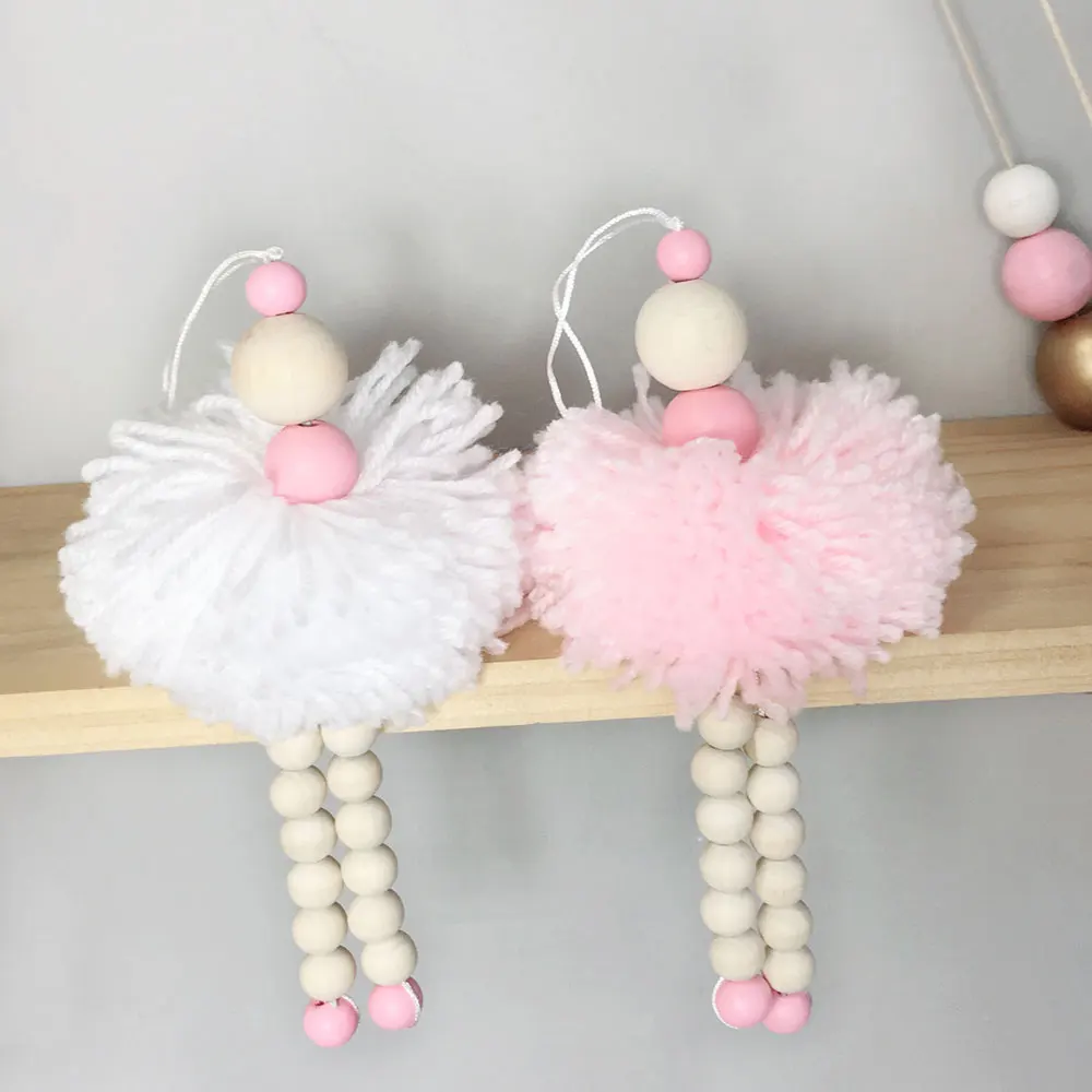 

Ballet Dancer Hanging Decoration Girl Adornment Wooden Beads Toy For Wall Shelf Baby Kids Room Nursery Ornament Photography Prop