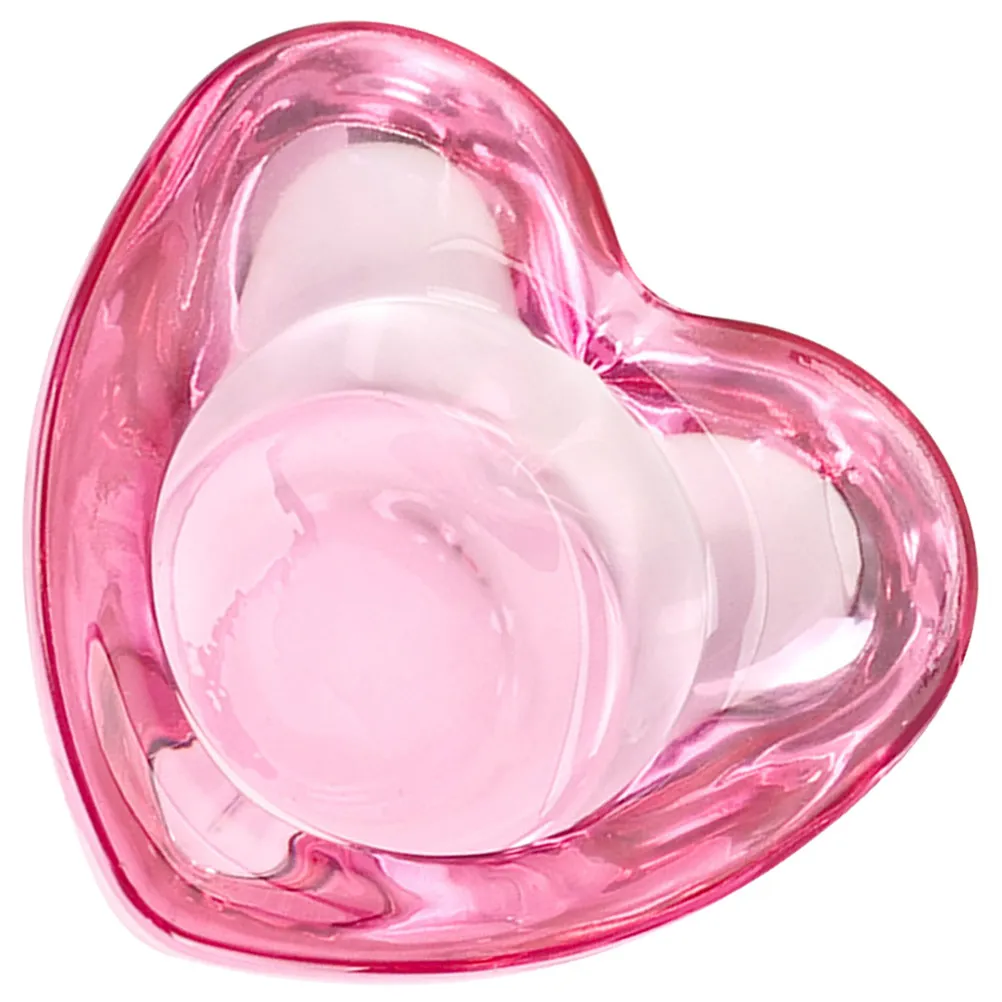 유리 하트 모양 네일 디쉬 컵 아크릴 네일 아트 믹싱 리퀴드 홀더 펜 세척 참 보관 가볍고 휴대 가능