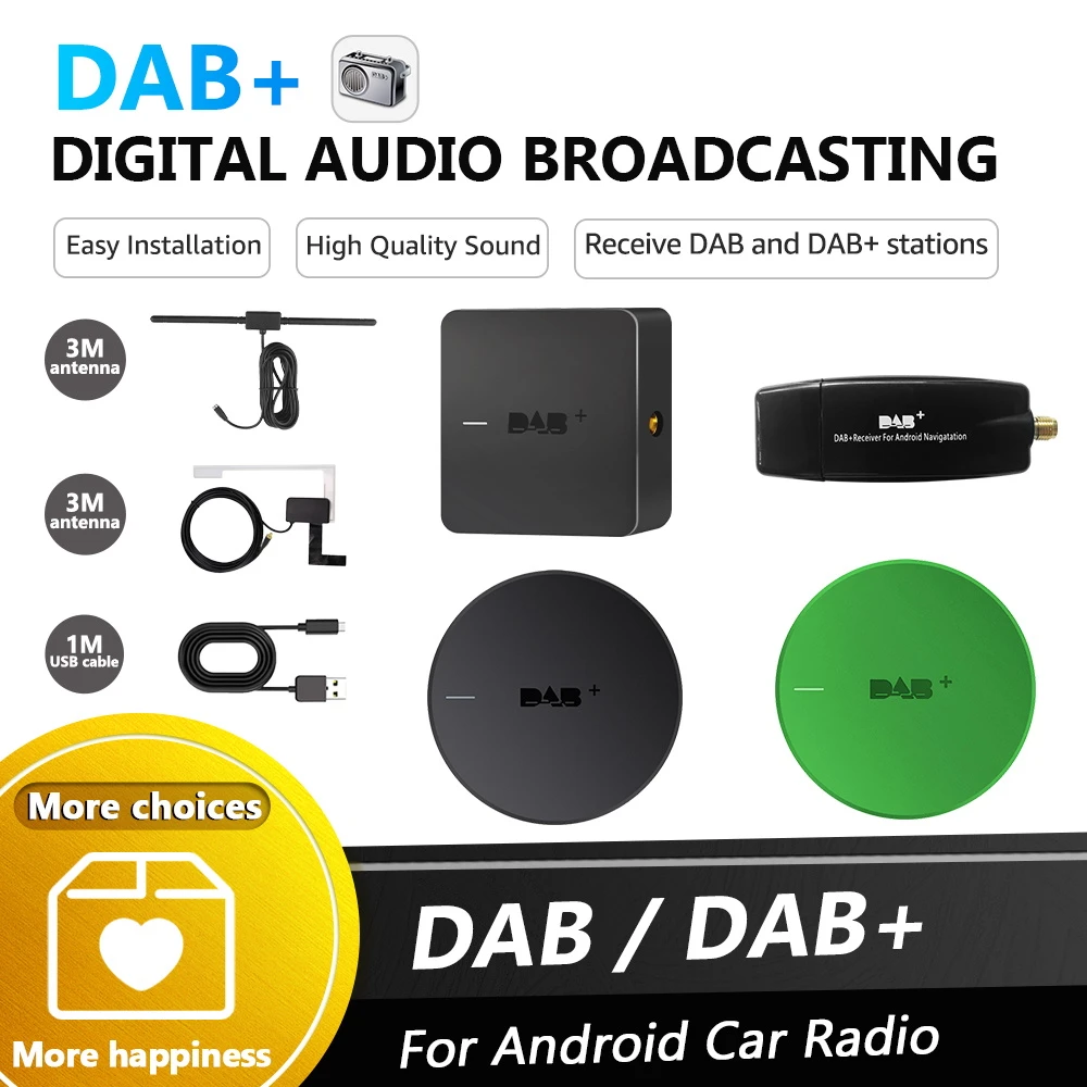 Dab Dab+ For Android Car Radio Stereo Multimedia Player With Antenna Usb  Adapter Receiver Tuner Box Accessories - Tv Receiver For Car - AliExpress