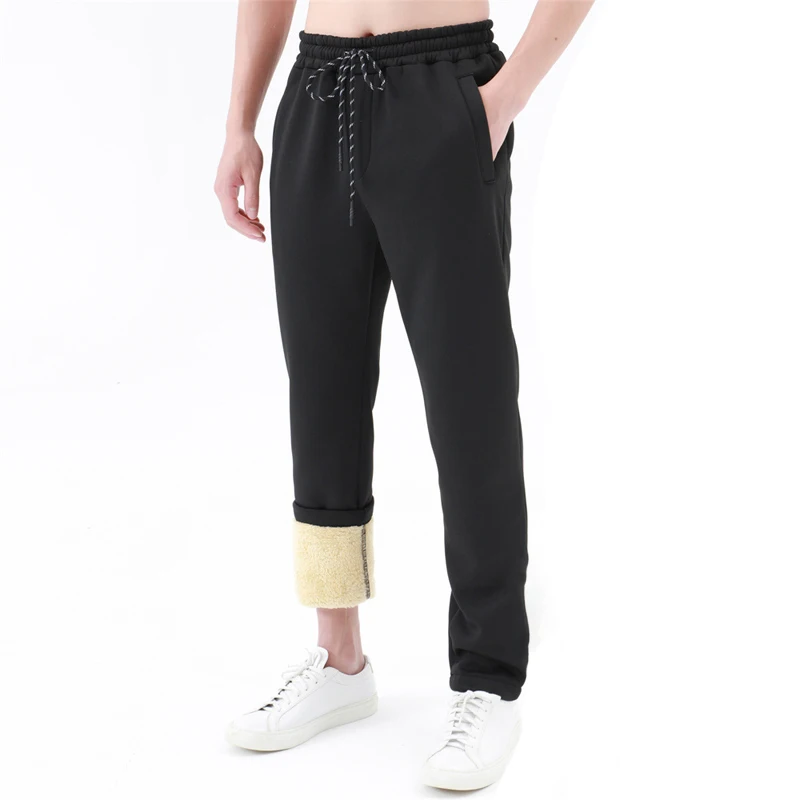 Men's Winter Fleece Baggy Pants Sherpa Lined Sweatpants Active Running Jogger Pants Casual Warm Track Pants
