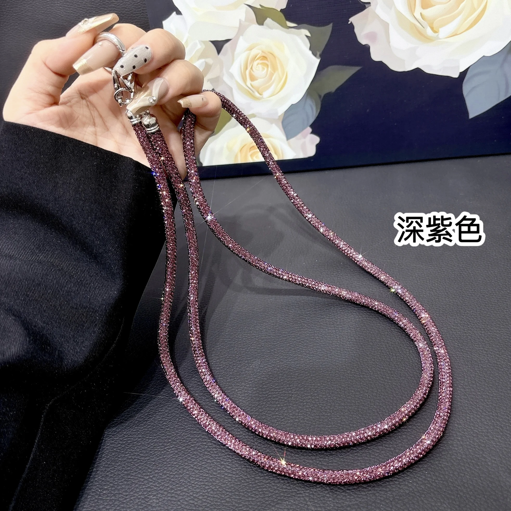 كريستال فاخر الهاتف المحمول الحبل حجر الراين Cross...