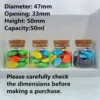 12 pcs/Lot 47*50mm 50ml Glass Bottles With Cork Spicy Storage Tiny Bottle Jar Containers Glass Spice Vials Craft DIY Small Jars 2