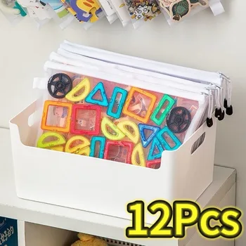 1-12 Puzzles Storage Bag Children's Building Blocks Small Toys Special Sorting Bag Transparent Mesh Gauze Zipper Mesh Bags 1