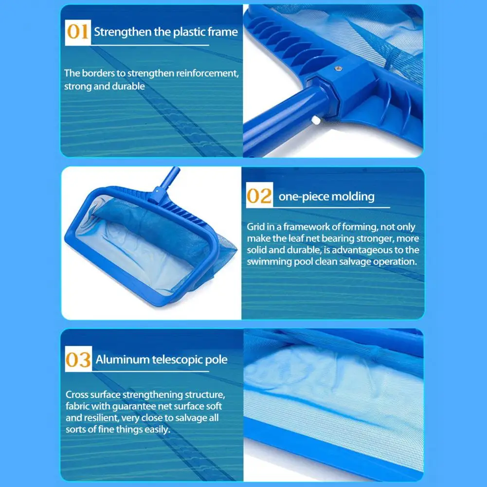 Pool-Skimmer-Net-Larger-Capacity-Fine-Mesh-Universal-Remove-Debris-Leaf-Skimmer-Net-Swimming-Pool-Cleaning.jpg Medence Skimmer Nettó Nagyobb Kapacitású Finom Háló Univerzális Eltávolítás A Törmelék Levél Tisztító Kellékek - Image 5