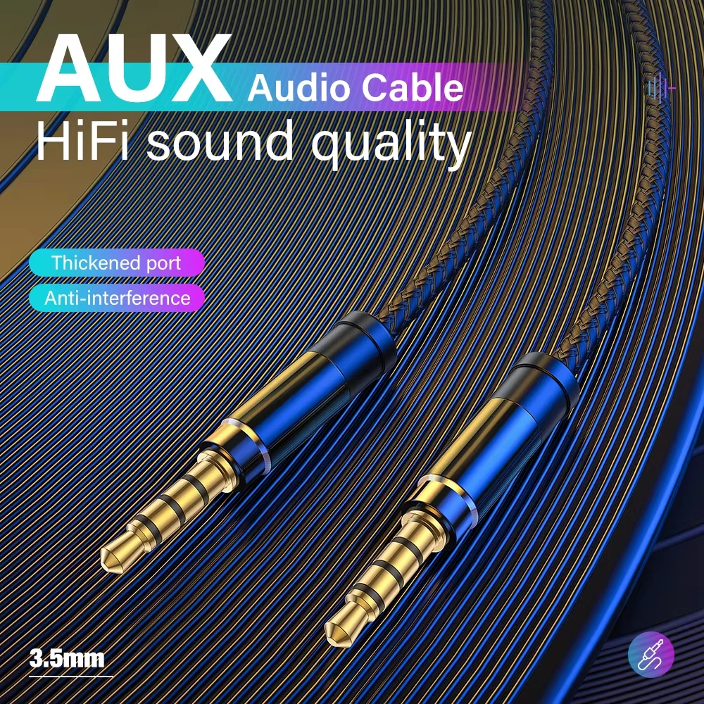 3.5mm Jack Audio 1.5m Cable Nylon Braid 3.5mm Car AUX Cable Headphone Extension Code For Phone MP3 Car Headset Speaker