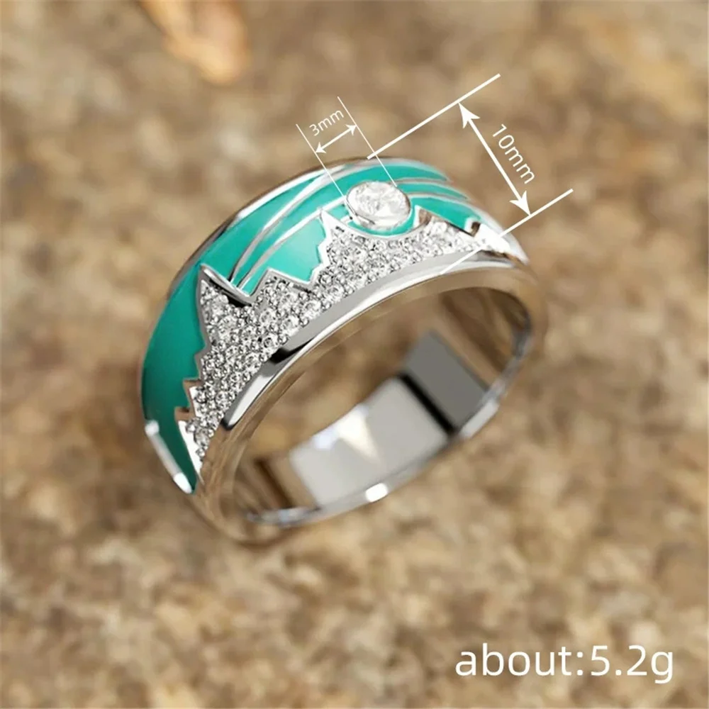 Female Cute White Zircon Stone Ring Vintage Silver Color Wedding Jewelry For Women