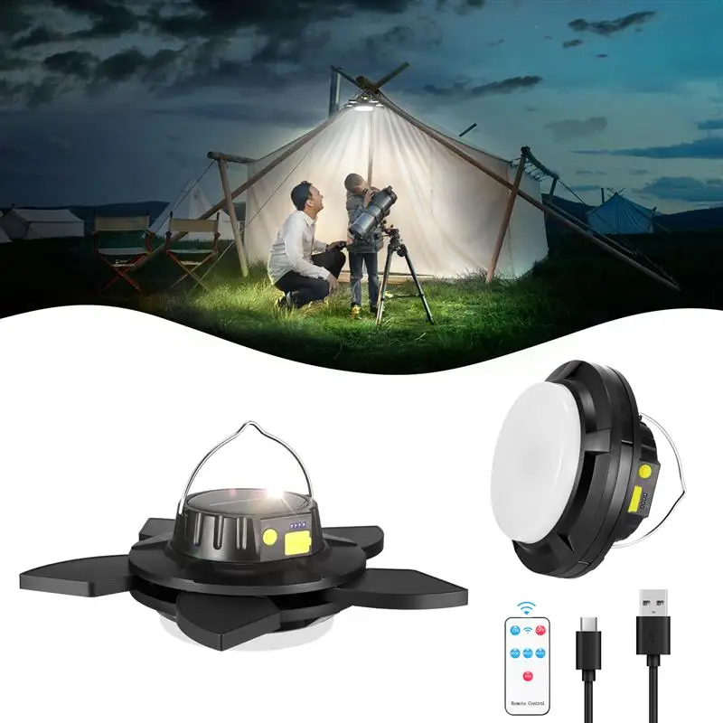 Multipurpose LED Camping Lamp Solar Night Light Outdoor Waterproof Rotary Telescopic 5-Leaf Emergency Lights For Travel 4000MAH 279 large capacity waterproof backpack multipurpose slr camera shoulders bag for men and women army green