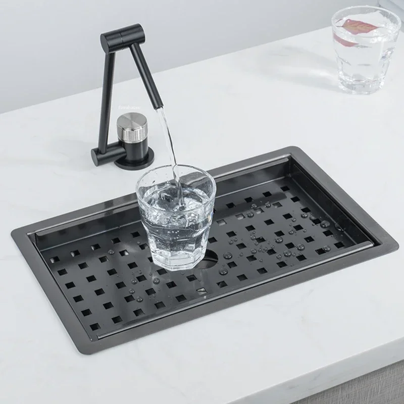 Nano Sink Hidden Stainless Steel Sinks Island Bar Invisible Mini Small Single Pantry with Cover Kitchen Fixture 2