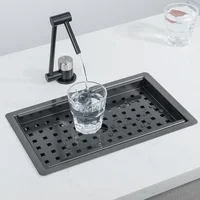 Nano Sink Hidden Stainless Steel Sinks Island Bar Invisible Mini Small Single Pantry with Cover Kitchen Fixture 2