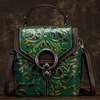 Embossed Genuine Leather Backpack Knapsack Cross body Bags Female Small Daypack Retro Women Shoulder Bag Design Rucksack 1