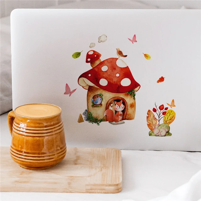 Rajzfilm Róka Nyúl Gomba Ház Fali Matrica Gyerekeknek Szoba Hálószoba Dekoráció Falfestmény Háttérkép Óvoda Állatok Matricák - Image 3