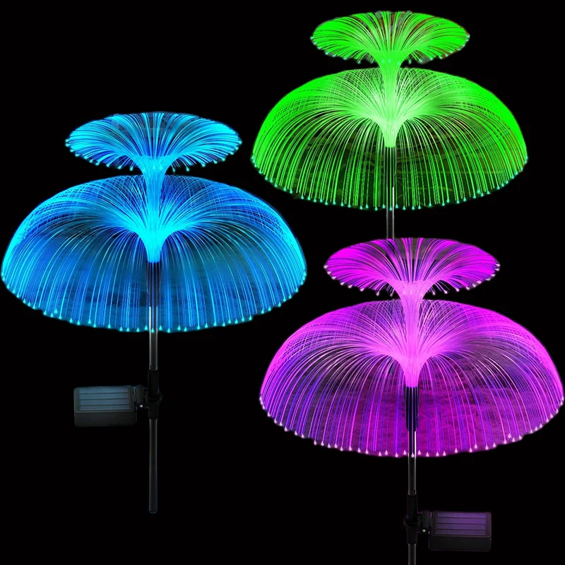 D5 Solar Jellyfish Light 7 Colors Solar Garden Lights LED Fiber Optic Lights Outdoor Waterproof Decor Solor Lamp for Lawn Patio 300pcs cable labels 12 colors wire sticker write on waterproof labels printable for laser printer cord labels tags