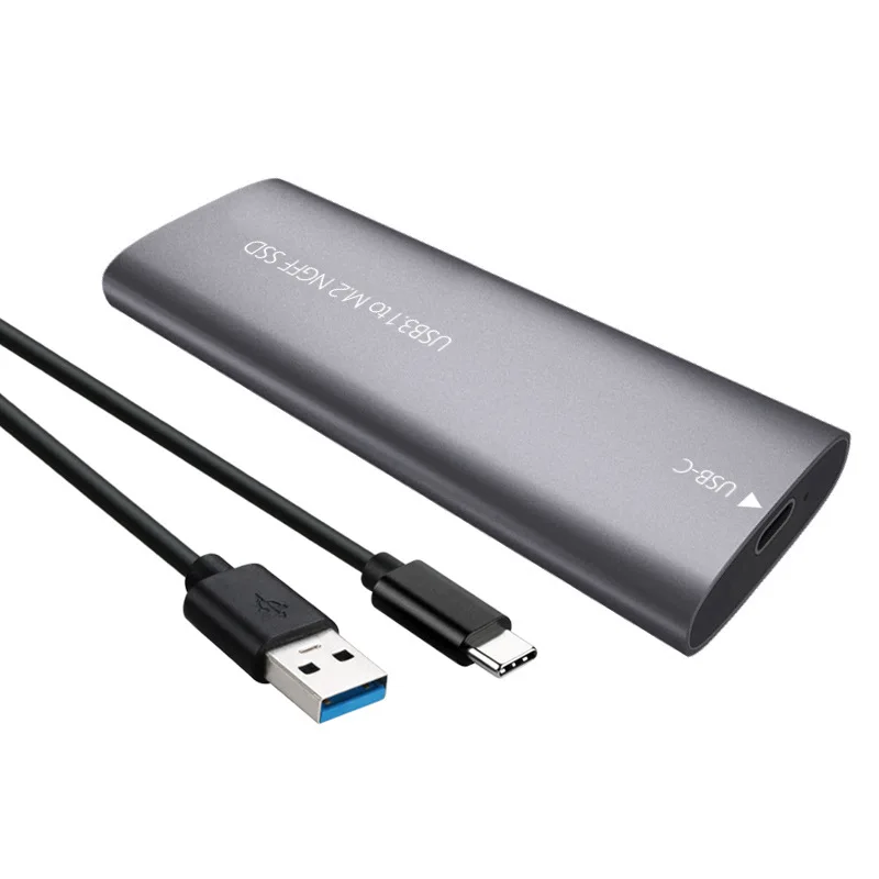 UTHAI M.2 Hard Drive Case USB3.0 Type-C to M.2 NGFF/NVME Solid-State Drive Case Metal External Portable Hard T23