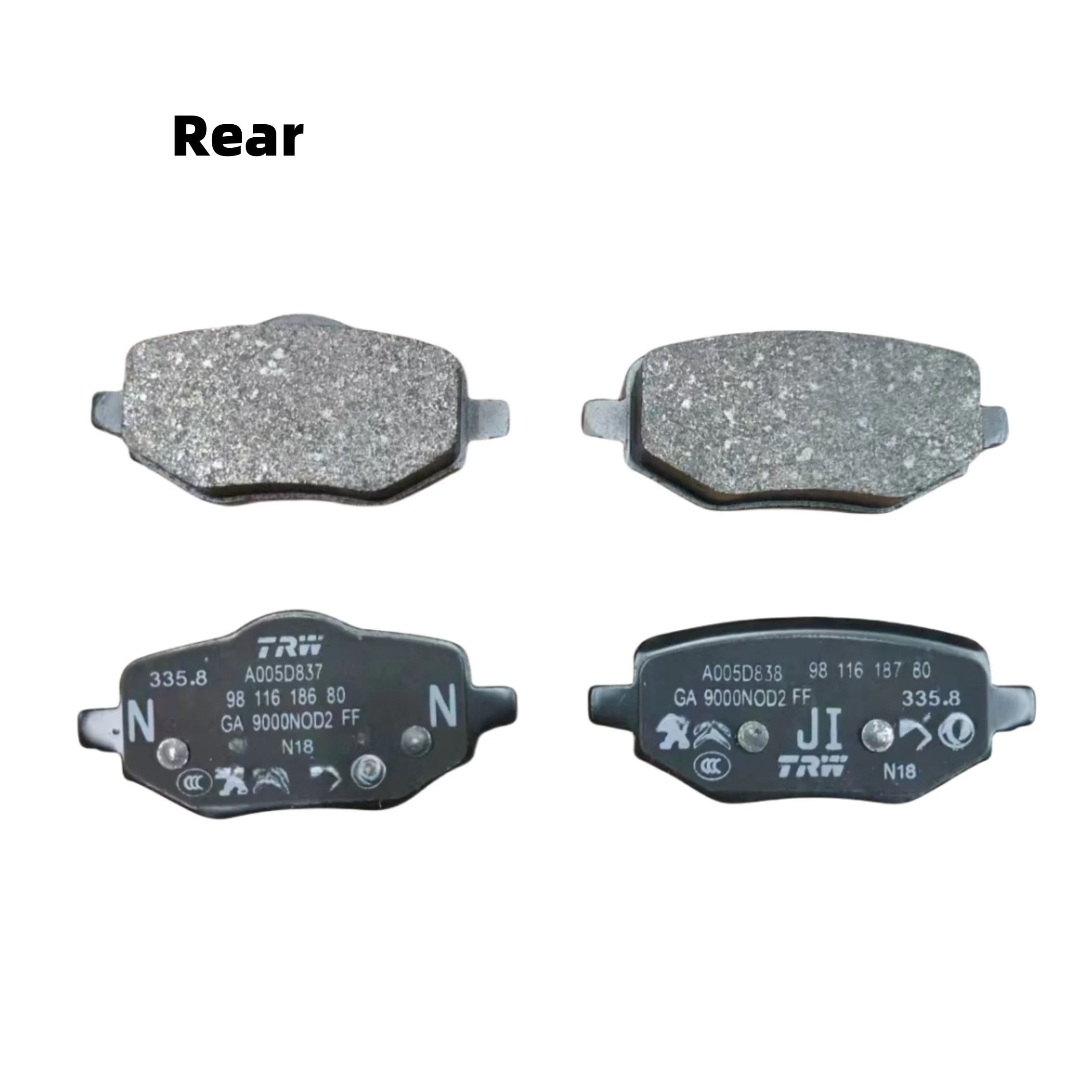 YL01520980 YL01599480 9834610180 9811618780 Auto Parts Brake pad For Peugeot 2008 Citroen