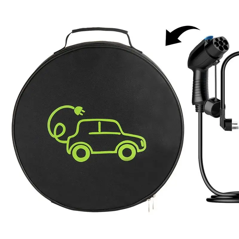 

Сумка для зарядного устройства EV, сумка для перемычек и кабелей, шнуры для зарядки, круглая водонепроницаемая сумка, органайзер для хранения, сумка для переноски кабеля, кабельная сумка для багажа