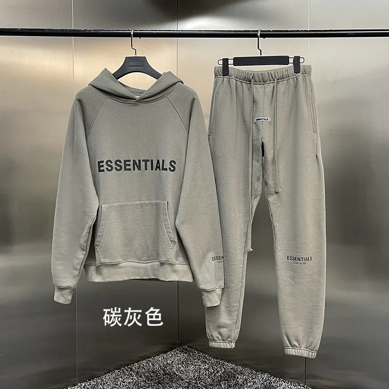 

Свитшот женский и мужской с монограммой, флисовый комплект свободного покроя с длинными брюками, модный спортивный костюм, Осень-зима