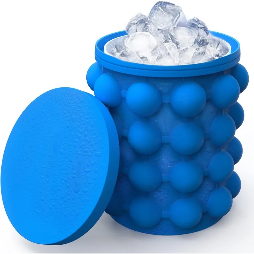 Ice Cube Mold 2 in 1 Ice Trays Large Silicone Bucket Portable Frozen Drink Maker Whiskey Beer Kitchen Tools