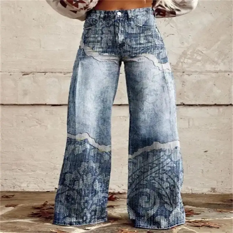 

Spring and autumn retro women's denim micro flared pants and bell bottomed pants are hot selling, personalized, comfortable, and