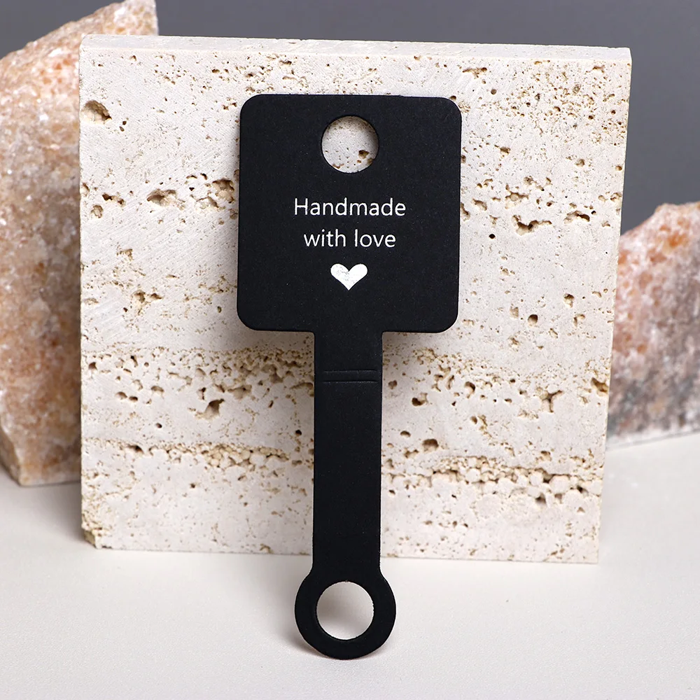 50PCS 4x10cm 보석 팔찌 반지 목걸이 홀더에 대 한 자체 접착 골 판지 디스플레이 카드를 교수형 중소 기업 패키지