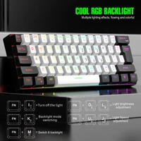 60% wired gaming keyboard, RGB backlight ultra compact mini keyboard, waterproof small compact 61 key keyboard for pc/Mac gamers 6
