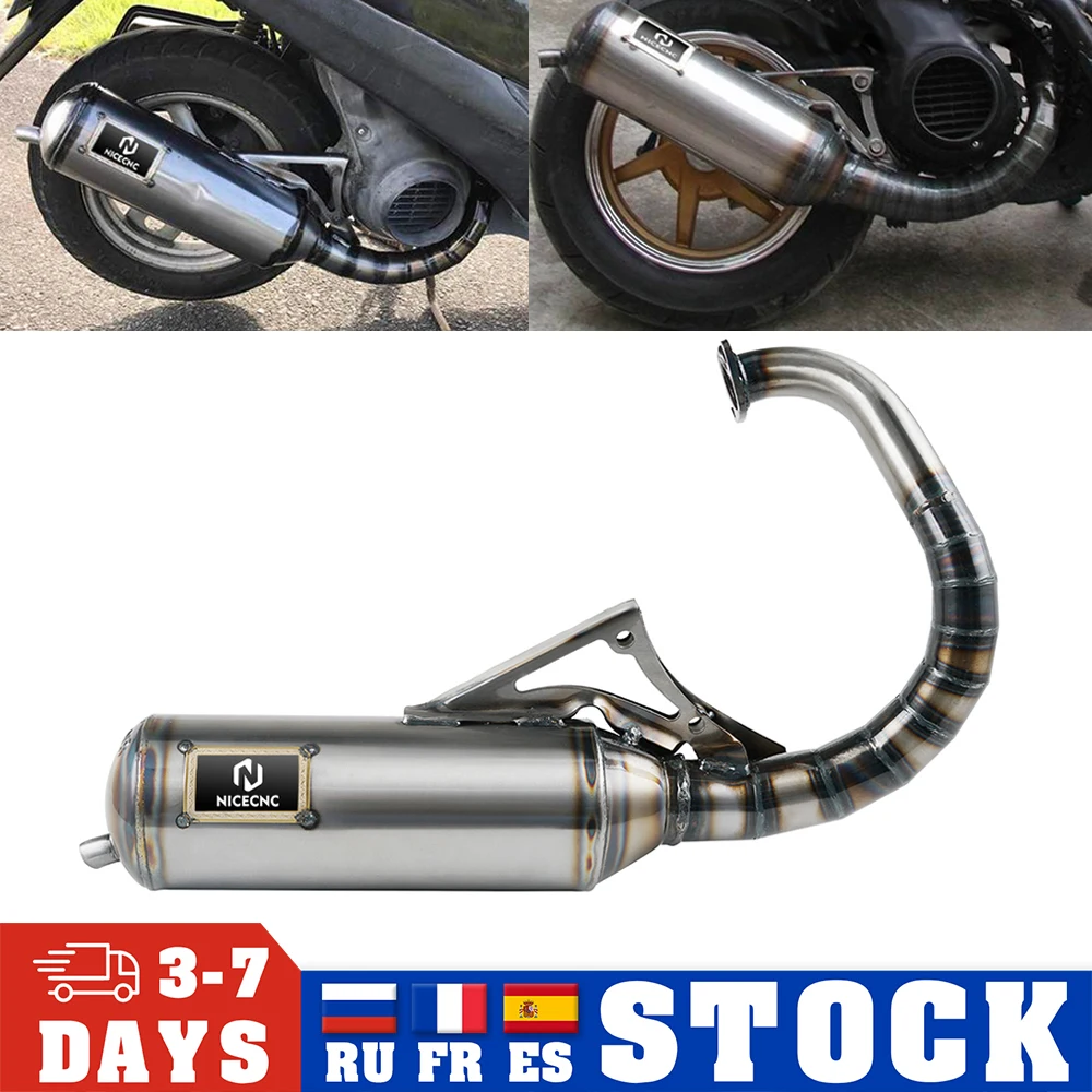 

NiceCNC Motorcycle Exhaust Pipe For Honda DIO SA50 SR50 SK50 SYM DD50 Kymco ZX DJ Engine 65cc~90cc