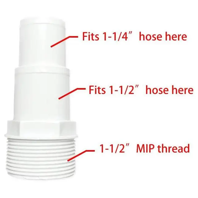 Pvc Cső Illesztő Adapter 1,5 Hüvelyk/3,8 Cm-Es Csere Tömlőcsatlakozó Szerelvények 2 Darab A Föld Feletti Medence Szivattyú Szűrő Skimmer - Image 2