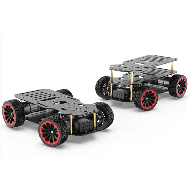 Robot Diy Kit Assembled Metal Ackerman Robot Car Chassis with 5KG Load Dual Encoder Motor Front Wheel Servo Steering Ros Robot Base