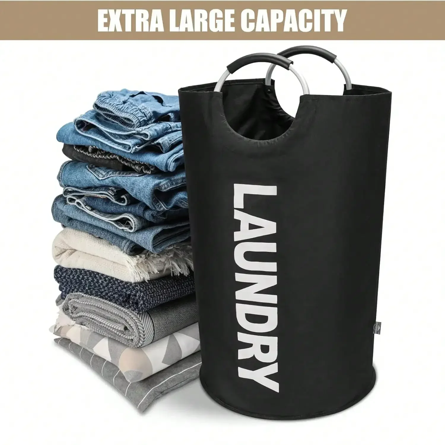 115L Large Laundry Basket Foldable Fabric Laundry Basket Foldable Sturdy Handle Bag Waterproof Clothes Bucket Dirty Cloth Bag 4