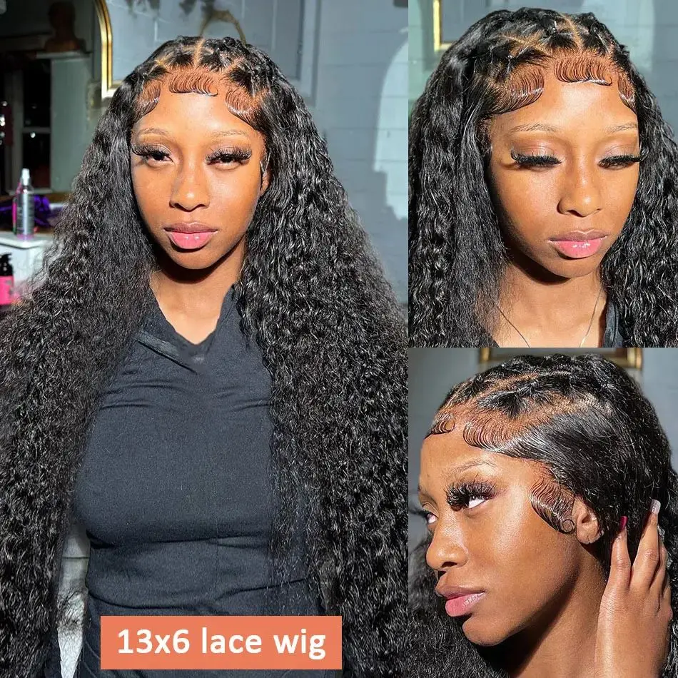 13x4 HD Lace Frontal Human Hair Wig Deep Curly Wave Lace Front Human Hair Wigs 5x5 Glueless Wig Wigs on Clearance Sale 4