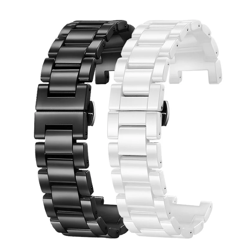 Notched Ceramic Strap 20*12mm For Mk Watchband Women's Sky