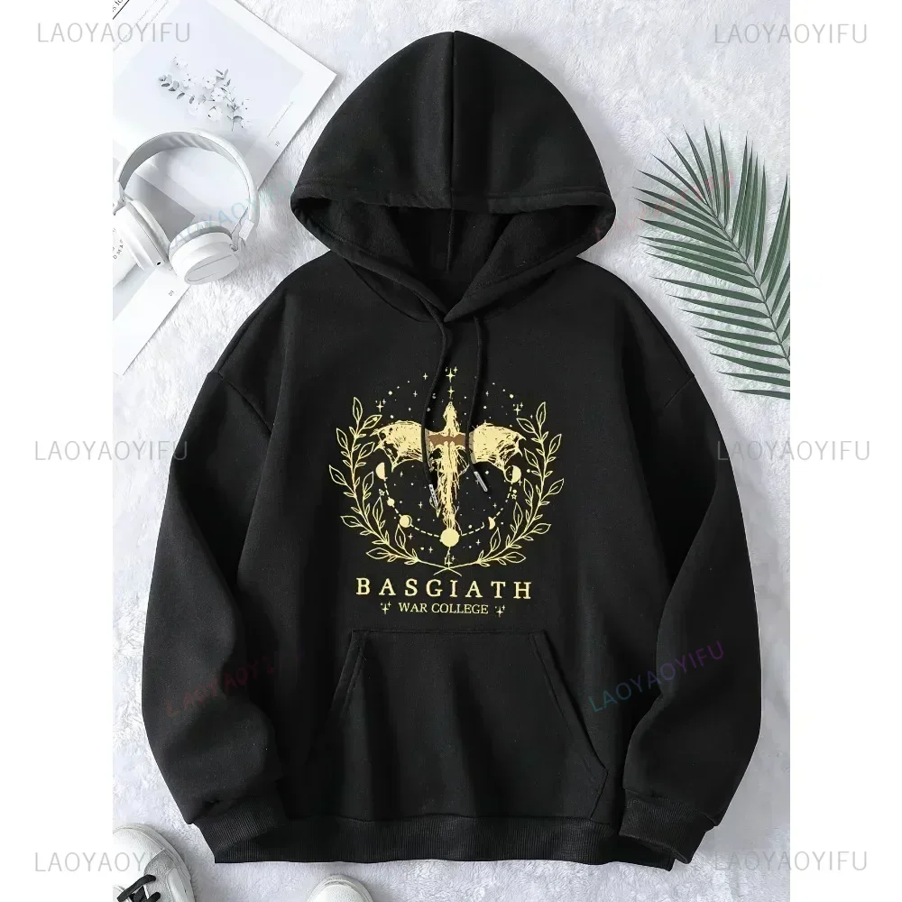 2024 Vintage Fourth Wing Hoodie Dragon Rider Print Basgiath War College Sweatshirt Women Fantasy Bookish Sweatshirts - Image 2