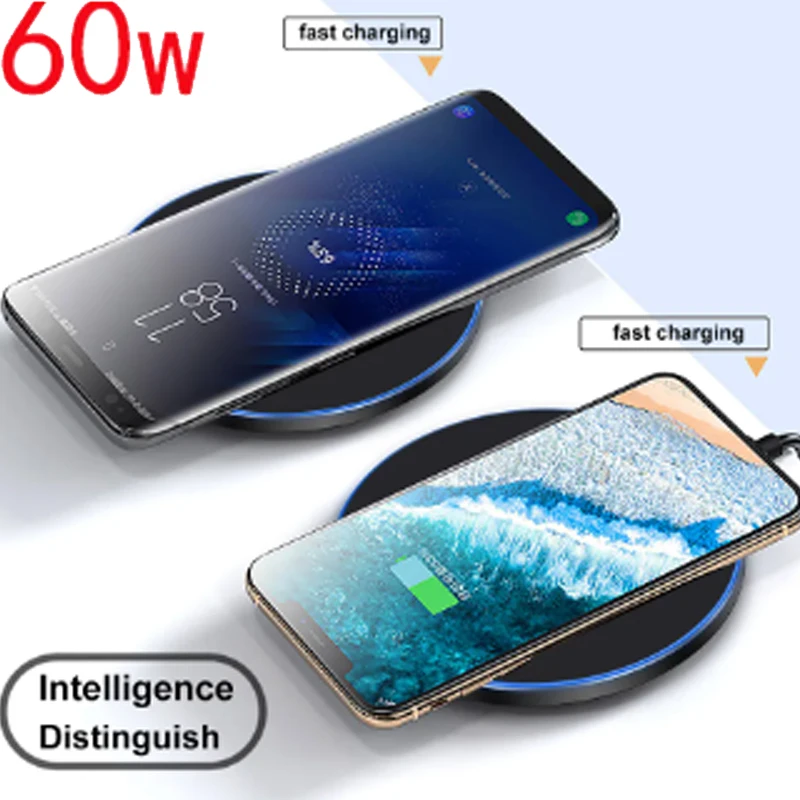 Caricabatterie Wireless Qi Da 60W Per Huawei Mate 30 Pro Motorola Edge 30 Pro Doogee S96 Gt Oneplus 8 P Stazione Di Ricarica Wireless Veloce