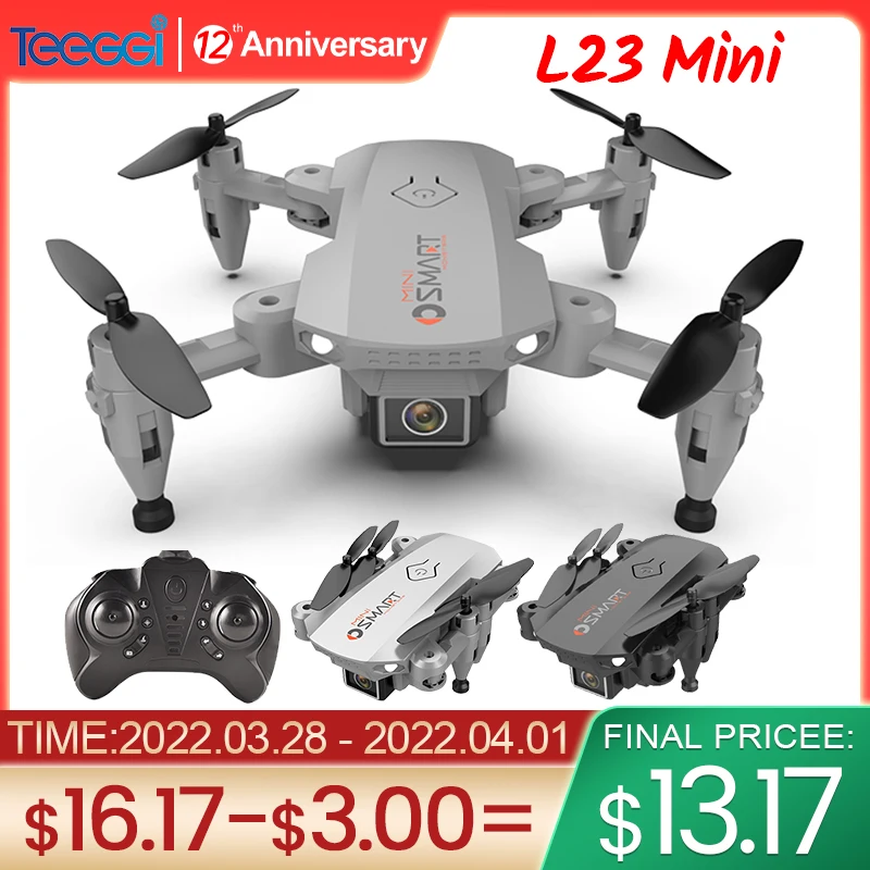 Teeggi L23 Mini Drone 4K Profesional 2.4G WiFi With HD Dual Camera Foldable Quadcopter FPV RC Helicopter Toy For Children Gift |