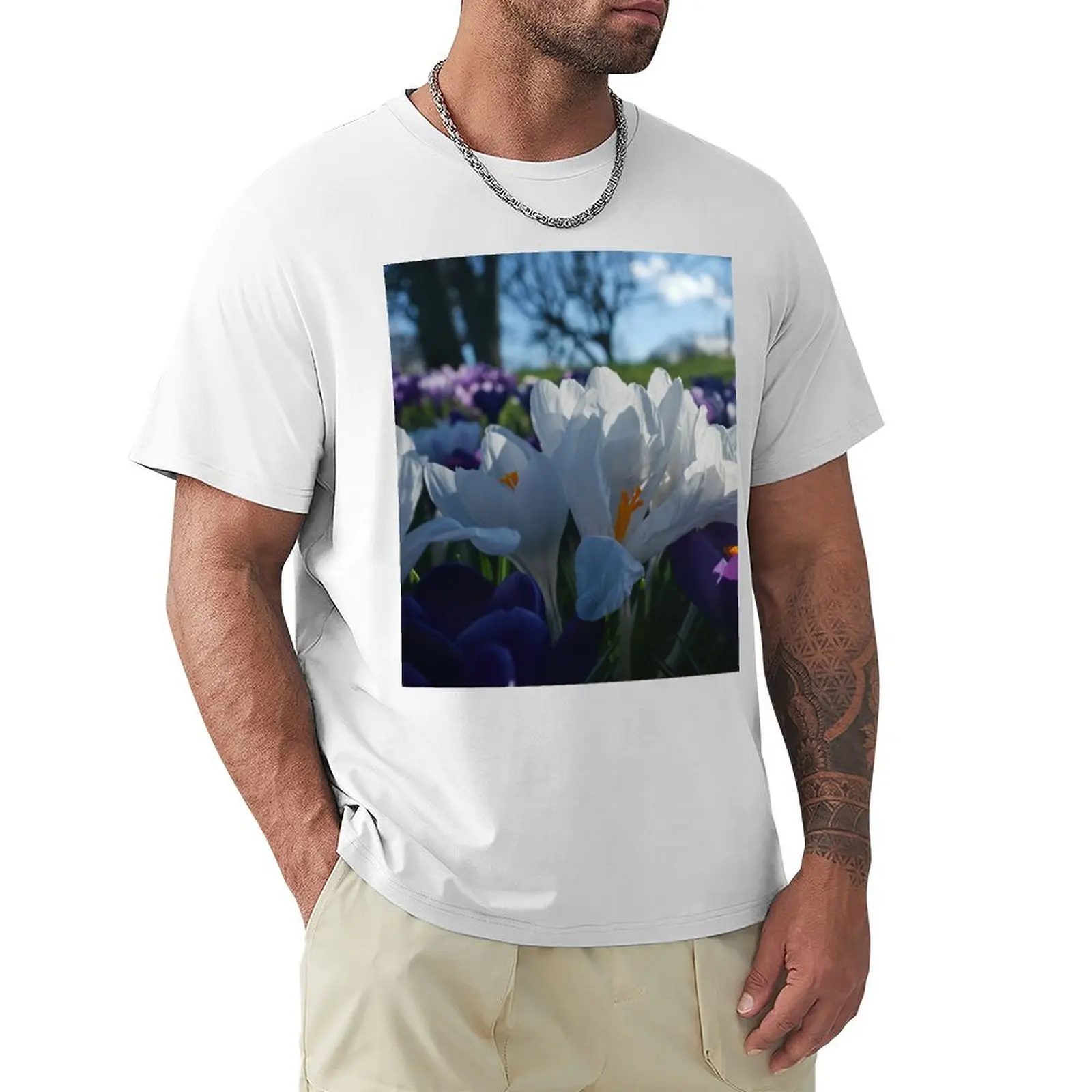 

Футболка с цветами, которые цветут весной (tra la!), тяжелые спортивные футболки большого размера для фанатов, корейская мода, черные футболки для мужчин