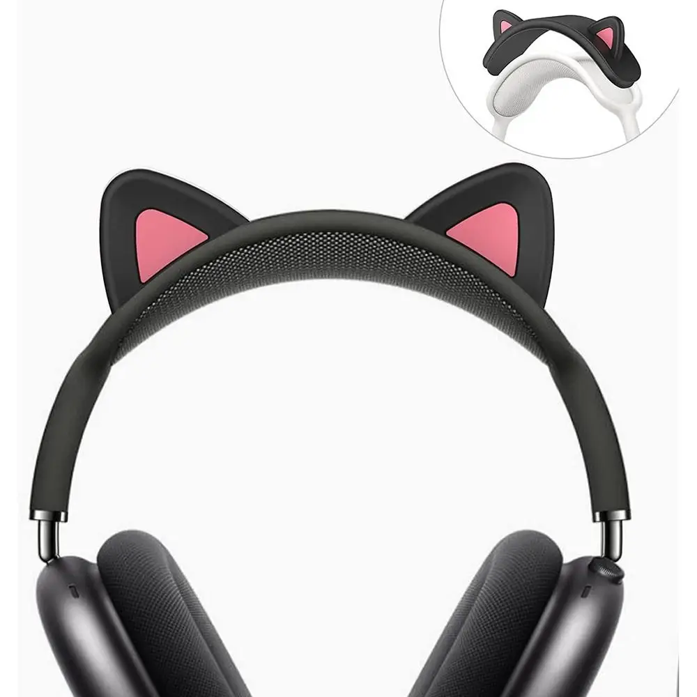Headband Cover Cute Cat Ears Design Soft Silicone Headphone Headband