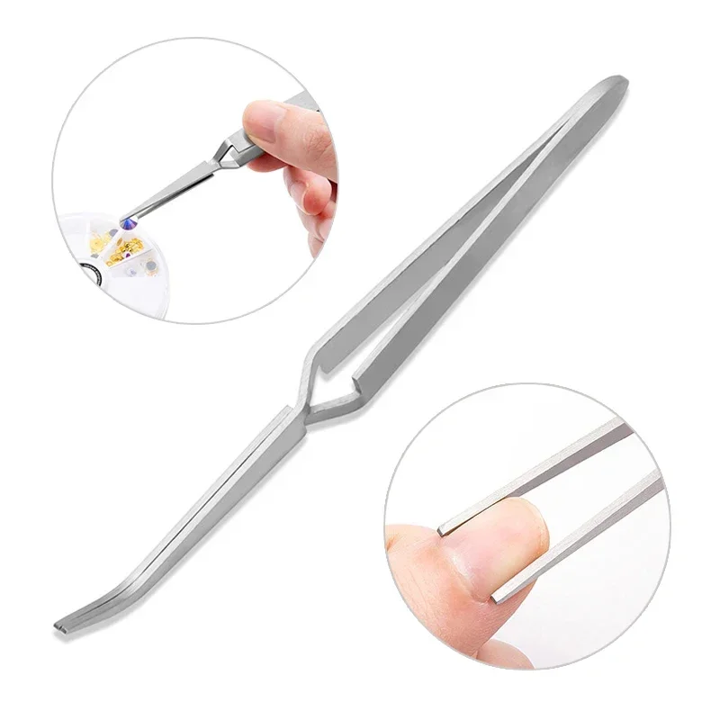 1Pc Multifunction Nail Art Shaping Tweezers Cross Nail Clip Nail Art Tool Professional Stainless Steel Manicure Tools 4