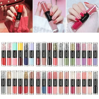 Smalto per unghie a doppia testa Smalto per unghie regolare per manicure senza pelatura ad asciugatura rapida all'aria 12ML 1