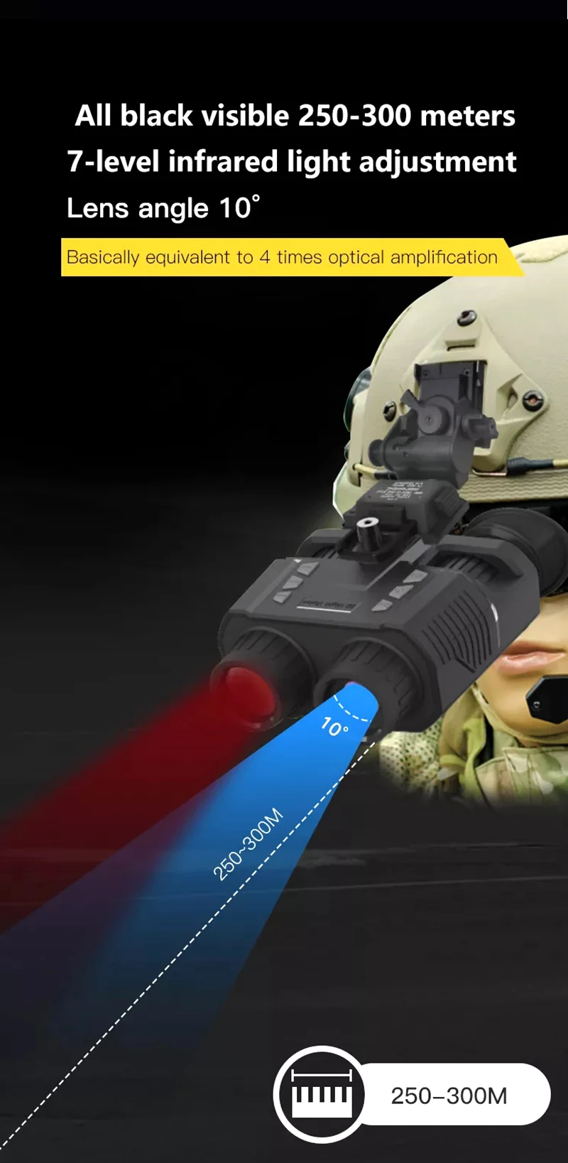 NV8000 Helmet HD Infrared Night Vision Device, 3D Hunting Video Camera, Outdoor Camping Tent, Travel Binoculars